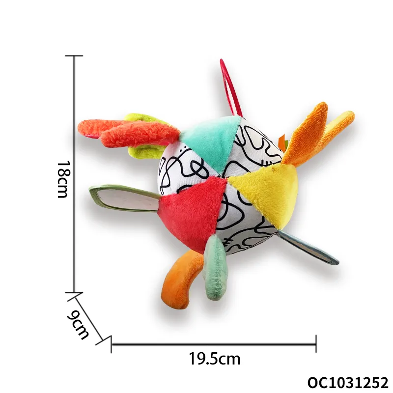 Rattle Ball Plush Stuffed Infant Toys Gift Baby Crib Hanging Rattle Toys Sensory Montessori Soft Balls Toy for Babies Soothing Toys