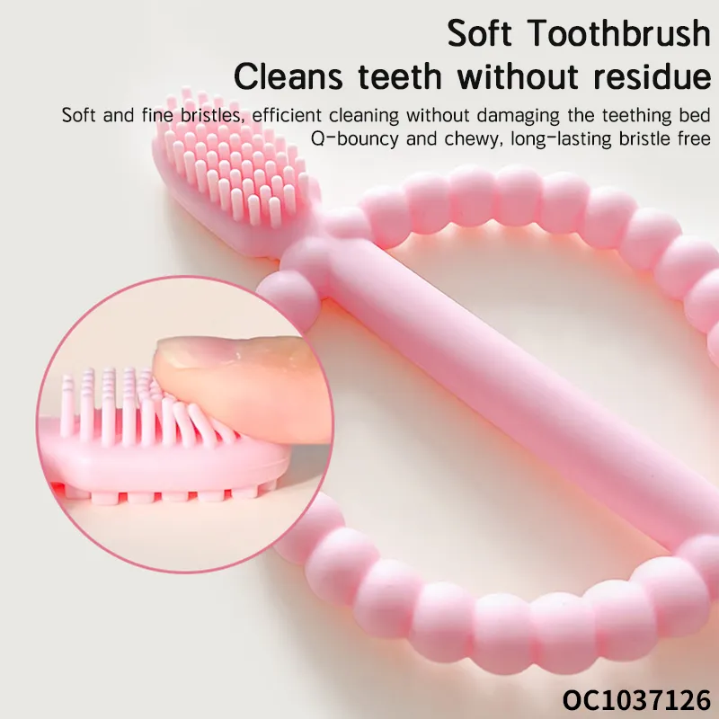 Wholesale New Lovely Toothbrush Shape Silicone Infant Baby Teether Comfort PC Toy Wholesale