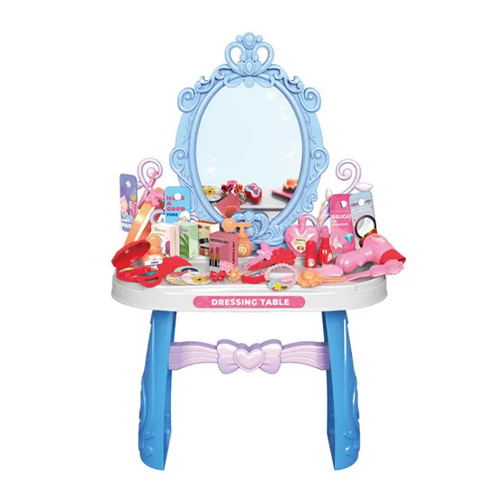 Wholesale Pretend Beauty Fashion Kids Girls Makeup Set Dressing Table Toy with Mirror