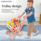 Interactive Plastic Toy Supermarket Trolley Kids Pretend and Play Preschool Toy Shopping Cart Toy with Simulation Plastic Fruit