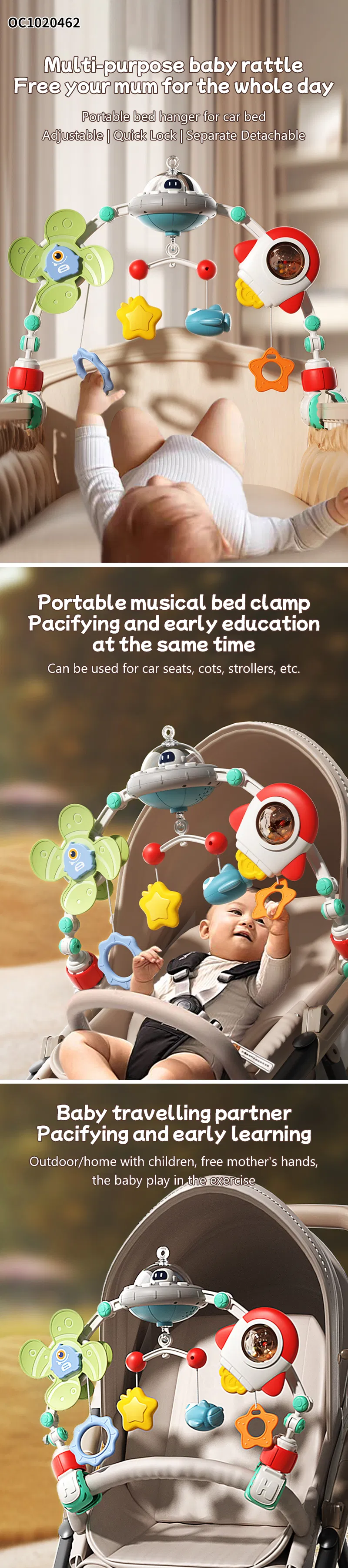 Wholesale Rattle Plastic Baby Teether Toys with Music for Sleeping