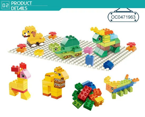 Wholesale Montessori Educational Plastic Animal Building Block Table Toy for Kids