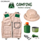 4in1 Knife Kettle Mugs Spatulas Outdoor Children's Game Camping Vest Helmets Tools Toy for Kids Pretend Play