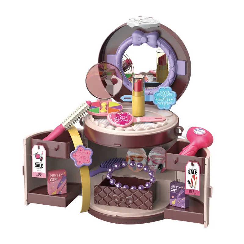 Wholesale Girls Princess Cosmetic Make up Box Set Makeup Kit Beauty Fashion Toys for Girls Kids