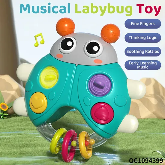 Push Pull Finger Training Handheld Electronic Games Silicon Toys Rattle Animals for Baby Hand Eye Coordination Toy with Light Sound