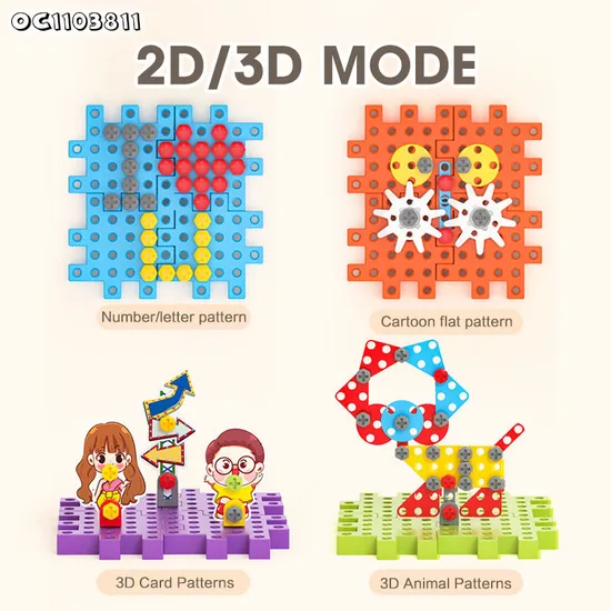 Wholesale Montessori DIY Educational Popular DIY Building Block Plastic Toy