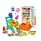 Simulation Food Plastic Toy Electric Mini Refrigerator Pretend City Play Houses with Supermarket Shopping Cart for Kids Children