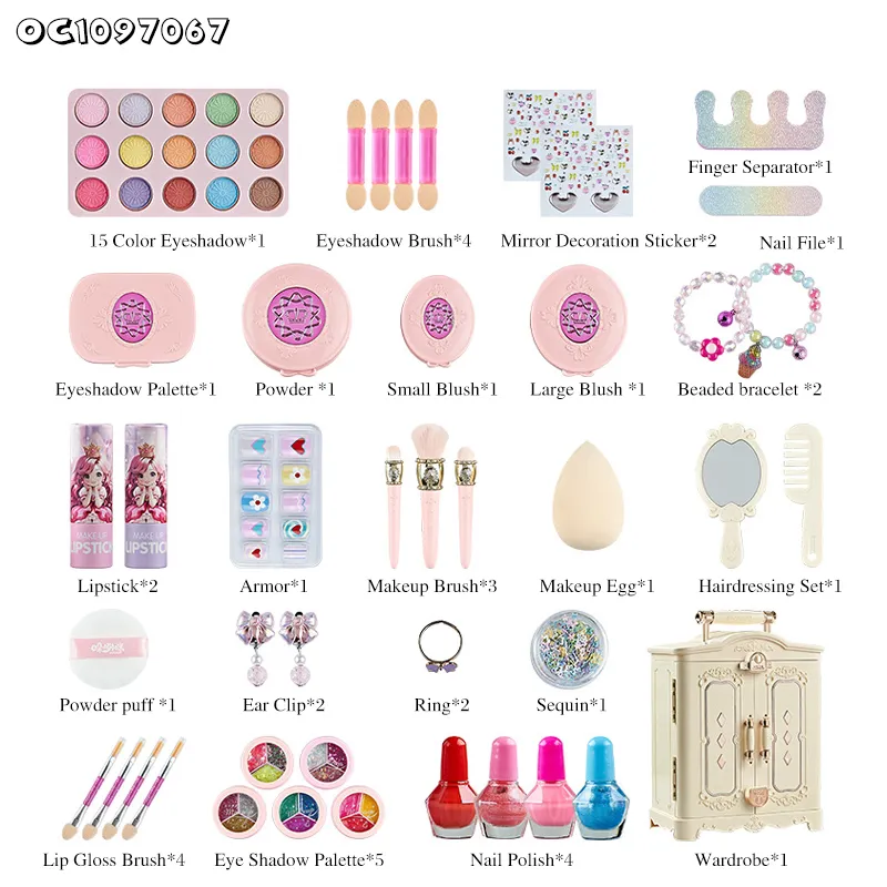 Wholesale Beauty Make up Kit Washable Makeup Girls Toy Cosmetics Pretend Makeup Box Play Set for Kids