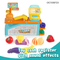 Good Quality Electronic Cash Register Supermarket Bill Counter Toy with Pretend Plastic Shopping Cart Fruit Vegetable Simulation