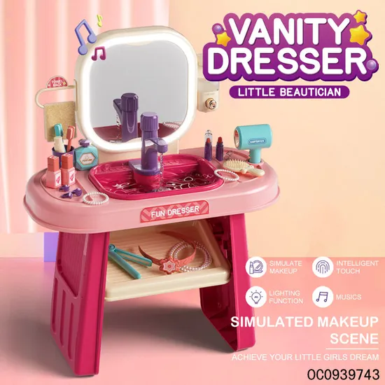 Wholesale Fashion Pretend Cosmetic Make up Play Kids Makeup Kit Beauty Fashion Dressing Mirrors Modern Dressing Table Toys