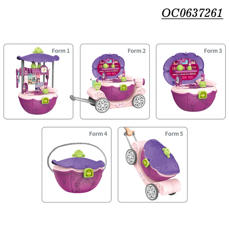 Wholesale 6in1 Multifunction Small Fashion Beauty Portable Makeup Make up Beauty Girl Set Toy for Kids