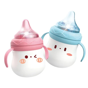 Cartoon Nursing Bottle Design Baby Rattle Plastic Electric Montessori Sensory Toys with Light up and Music