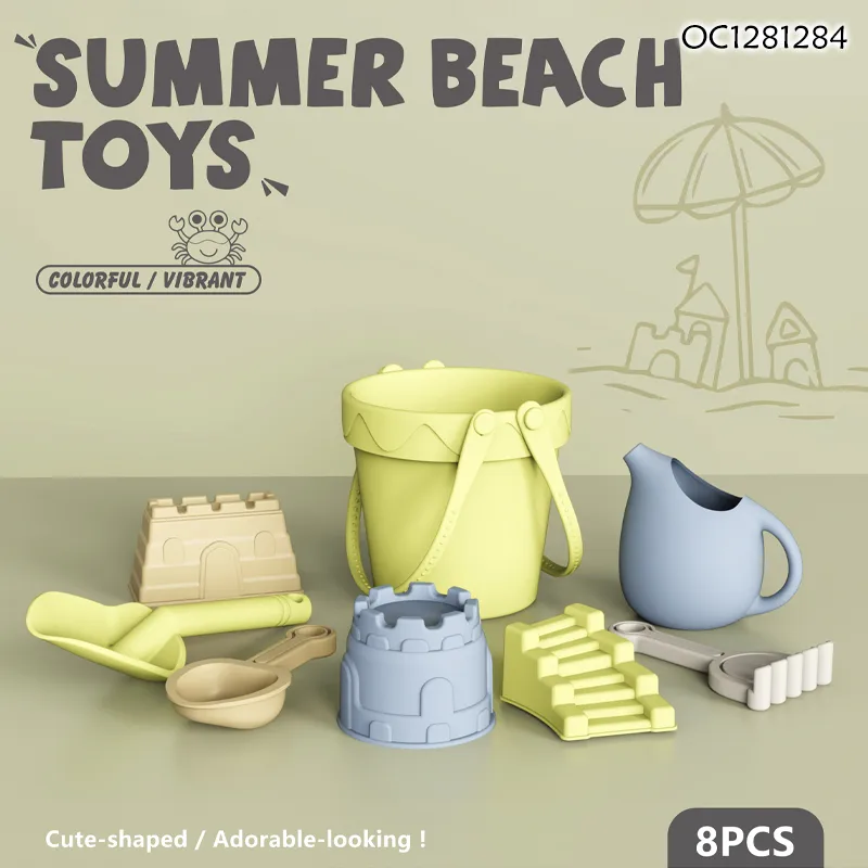 Wholesale Summer New Sand Molds Kids Water Fun Silicone Sand Bucket Beach Silicone Baby Toys