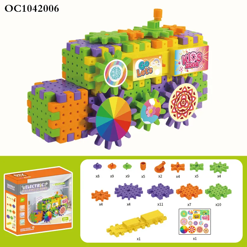 Wholesale Montessori Educational Electric Plastic Building Blocks Construction Set Toys for Kids Learning