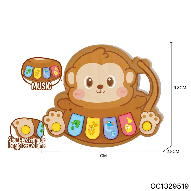 Wholesale Montessori Cute Cartoon Animal Monkey Baby Soothing Toys Set Electric Educational Musical Piano Keyboard for Wholesale