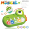 Wholesale Plastic Electric Light-up Keyboard Musical Instruments Children Sensory Musical Frog Piano Learning Toys for Kids with Colorful Lights