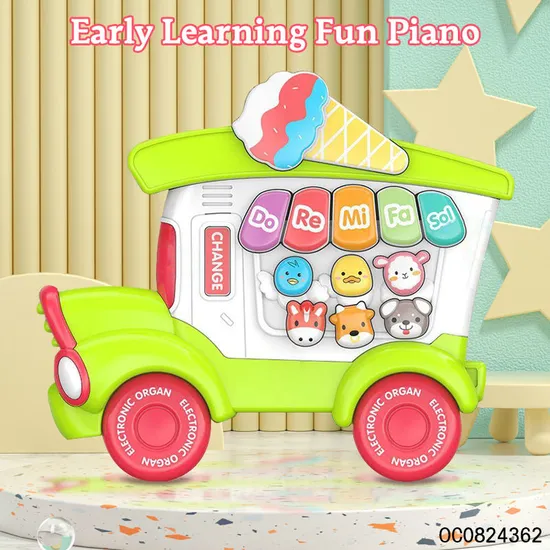 Wholesale Montessori Cartoon Ice Cream Keyboards Music Electronic Piano Baby Musical Instruments Toys