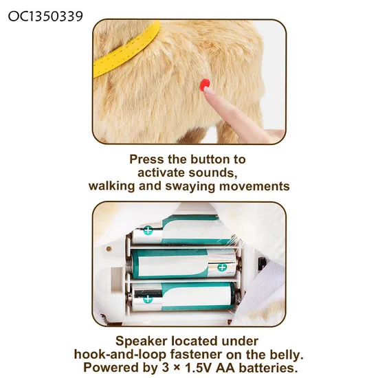 Wholesale Stuffed Pet Electronic Plush Animal Cute Battery Operated Dog Sound Toy for Kid