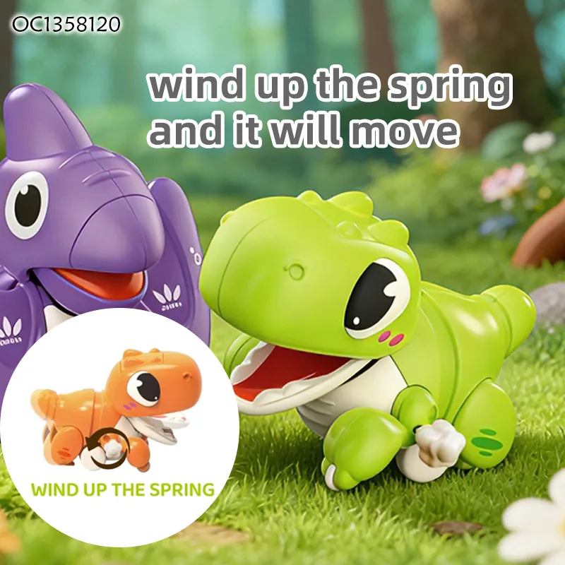 Wholesale Gift Animalcustom Plastic Walking Wind up Cartoon Dinosaur Truck Toy
