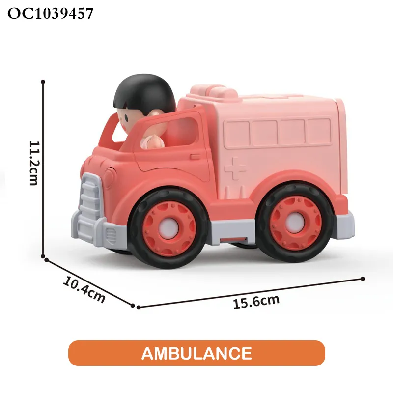 Wholesale Freewheel Children Educational Fire Plastic Small Truck Car Truck Toy