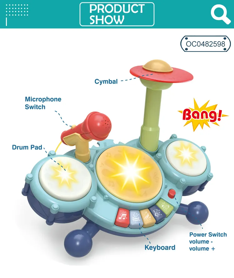 Wholesale Quality Electronic Keyboard Toy Children Music Musical Instruments Drum Set