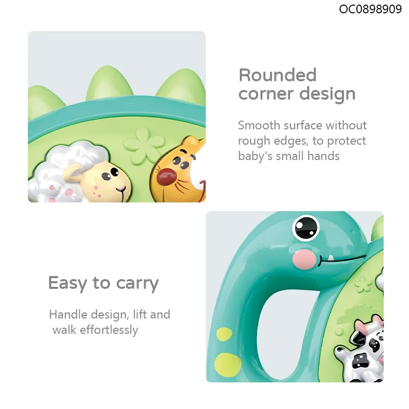 Wholesale Dinosaur Piano Musical Instruments Battery Operated Light-up Keyboard Toy for Kids