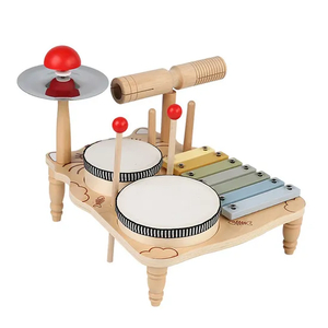 Wholesale Baby Education High Quality Keyboard Kids Wooden Sensory Musical Instrument Drum Toy