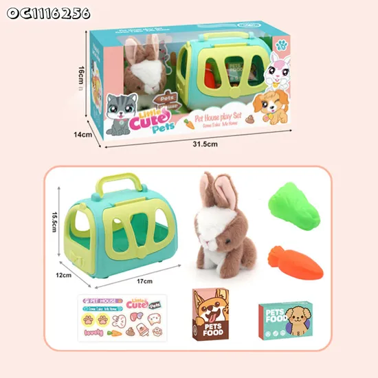 Wholesale Custom Cute Baby Stuffed Animal Rabbit Pretend Play Pet Plush Toy