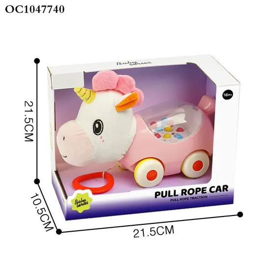 Wholesale Educational Learn to Walk Rope Pull Car Custom Horse Stuffed Animal Soft Horse Plush Toys