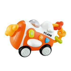 Wholesale Educational Custom Baby Sensory Toy Training Trending Musical Free Wheel Plastic Car Plane Toy for Baby