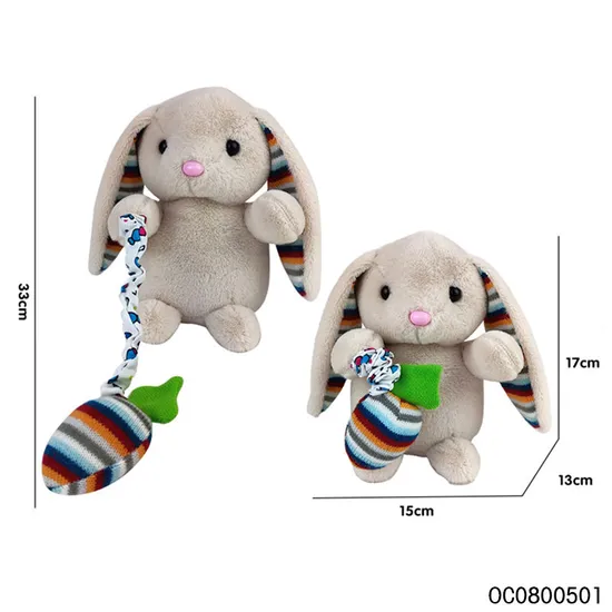 Wholesale Sensory Toy Animals Cute Bunny Custom Plush Long Ear Rabbit Stuffed Doll