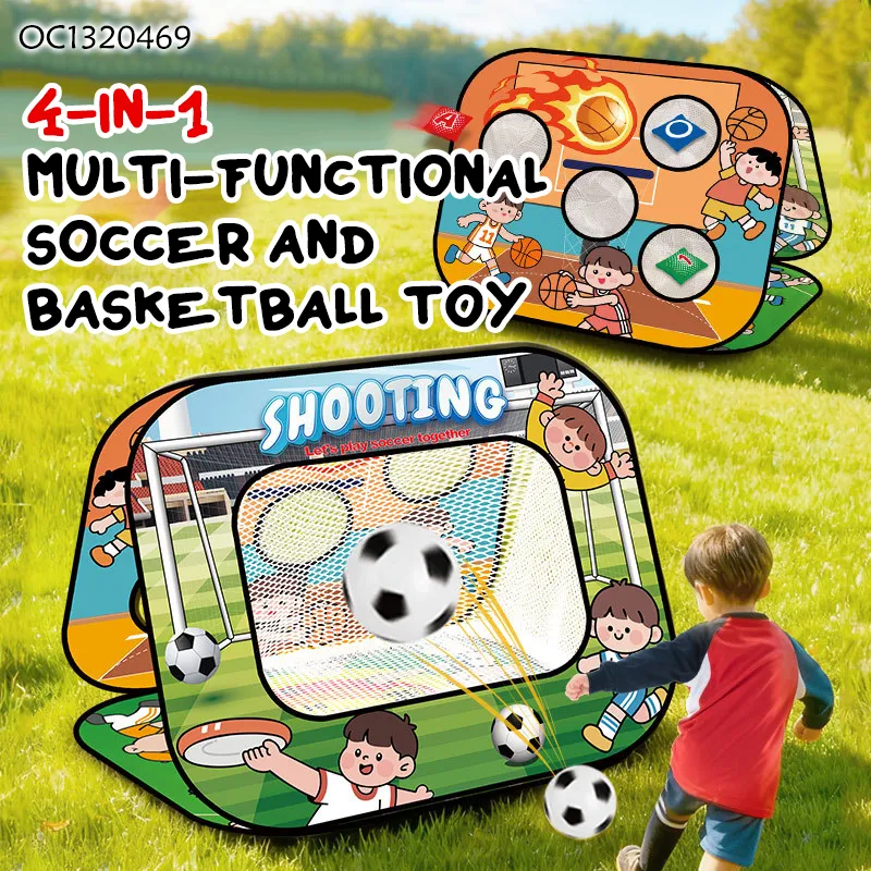 Wholesale Portable Interactive Folding Football Mini Soccer Game Ball Outdoor Sports Equipment Goal
