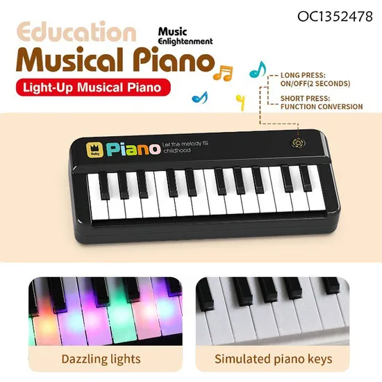 Wholesale Electronic Montessori Educational Musical Sensory Baby Baby Gift Piano Toy Keyboard with LED Light up