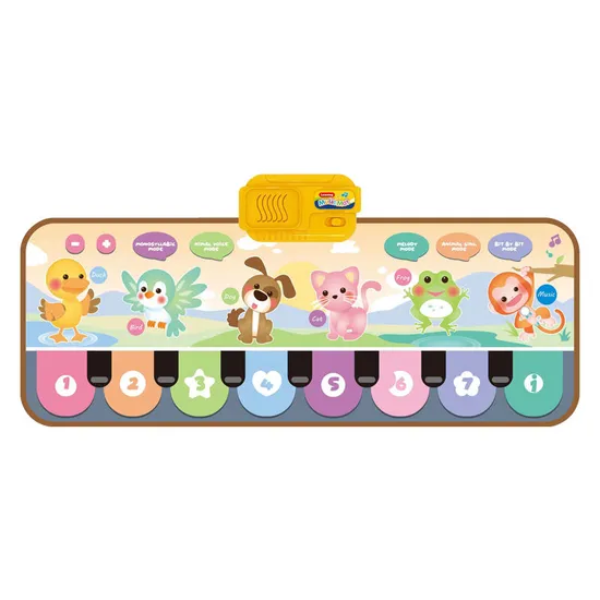 Wholesale Interactive Educational Soft Play Piano Animals Musical Light-up Rainbow Keyboard Toy