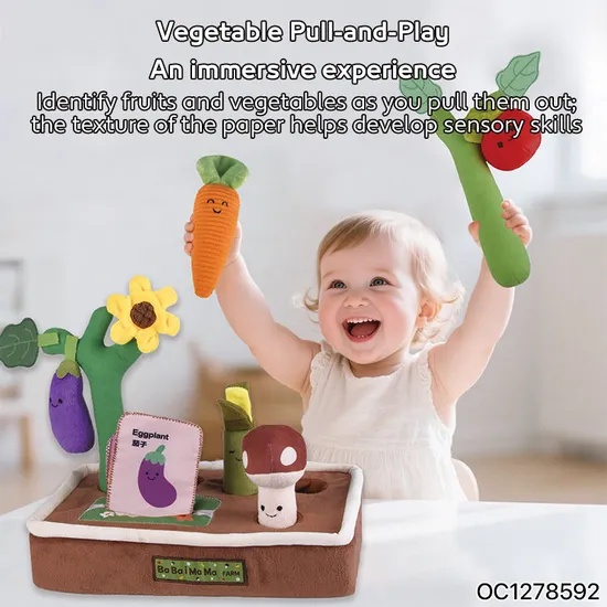 Wholesale Children Learning Plane Soft Montessori Soft Plush Vegetable Stuffed Toy