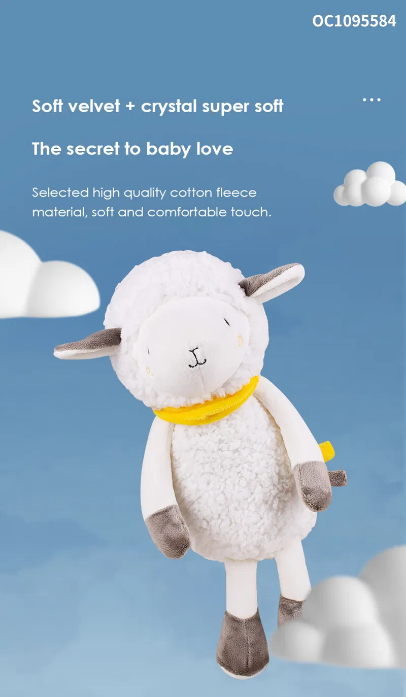 Wholesale Night Light Custom Light up Cute Sheep Singing Musical Stuffed Plush Animals Sensory Toy with Soothing Music