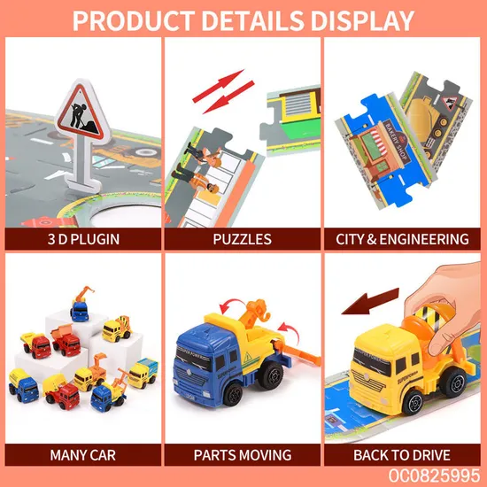 Wholesale Children's Educational Track Kids Car Toy Play Set Pull Back Engineering Truck Toys Set