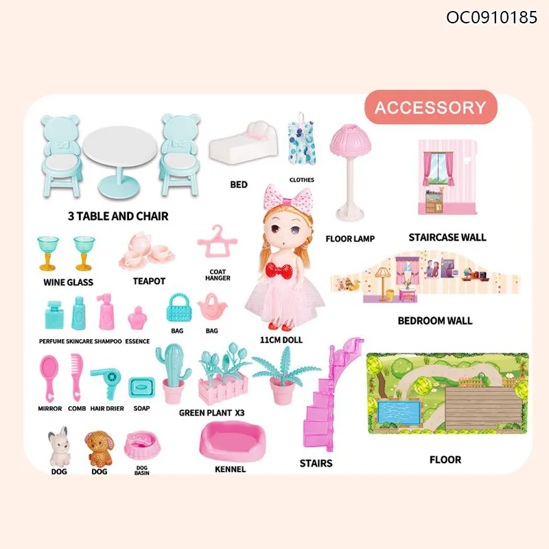 Wholesale Children's Dress Model Set Baby Girl Toys DIY Miniature Doll House Set