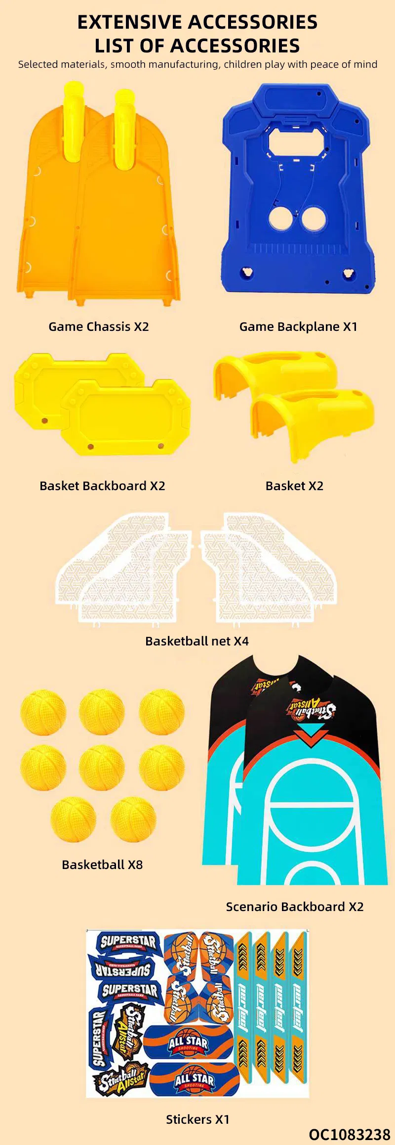 Wholesale Family Interactive Board 2 Players Fighting Fun Toy Games Basketball Ball Hoop Game for Kids