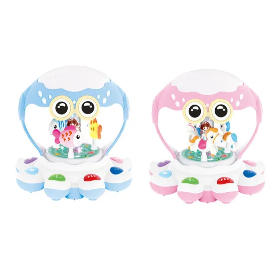 Wholesale Plastic Montessori Educational Interactive Musical Battery Operated Baby Hand Drum with Light and Music