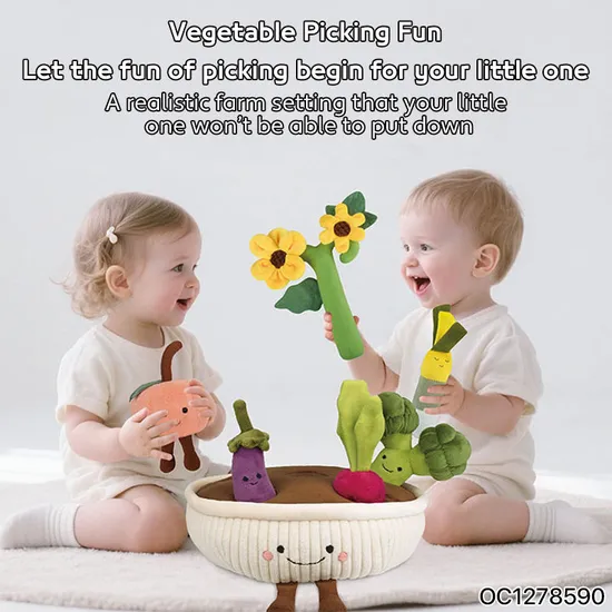 Wholesale Stuffed Soft Vegetables Plush Education Hand Eye Coordination Toys