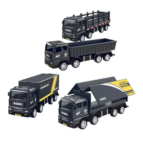 Wholesale Miniature Construction Model 8 Pieces Model Friction Transport Car Toy Truck
