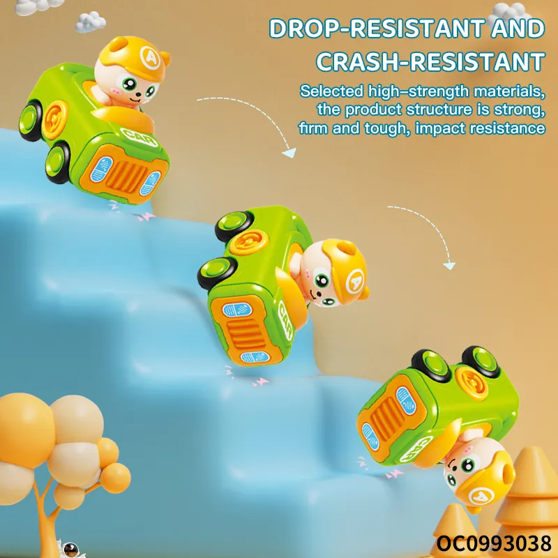 Wholesale Cheap 12PCS Plastic Mini Cute Friction Funny Cartoon Car Animals Toy for Kids