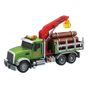 Wholesale 1: 12 Educational Transport Wood Friction Trailer Truck Car Toy with Music Light