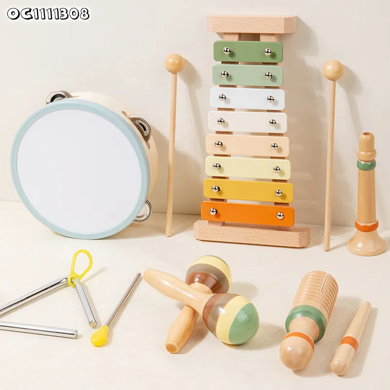 Wholesale Happy Plastic Music Instrument Set Toy Kids Educational Hand Drum