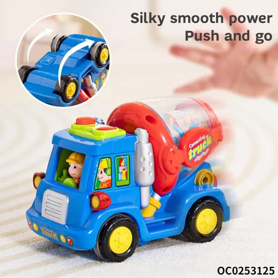 Wholesale Plastic 6PCS Baby Construction Truck Push and Go Car Plastic Model Small Friction Car Toys