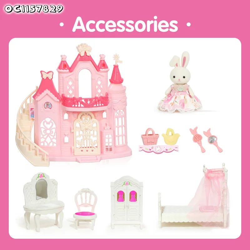 Wholesale Miniature Educational 1/6 Scale Model Plush Rabbit Doll House Miniature Furniture Toys