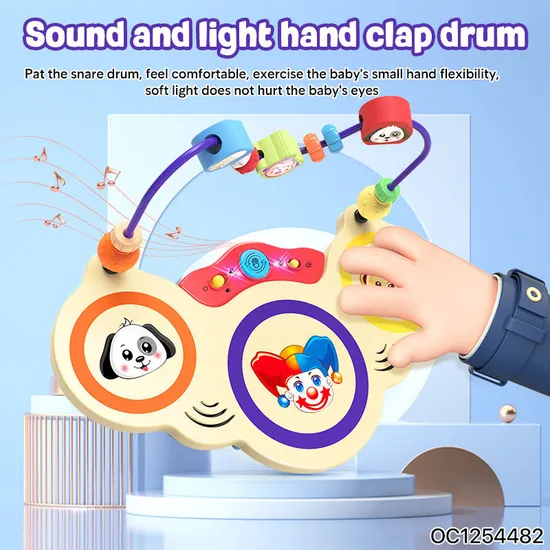 Wholesale Children Education Electric Musical Light Musical Instrument Hand Clapping Drum