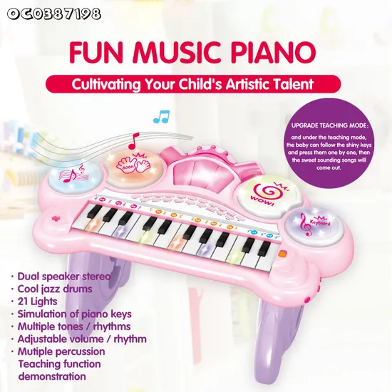 Wholesale Educational Instrumentos Musicales Electronic Plastic Musical Toys 24 Key Keyboard Piano for Kids