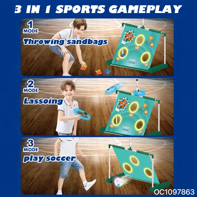 Wholesale Football 3in1 Portable Inflatable Soccer Goal Outdoor Game Families Interactive Toys Goal
